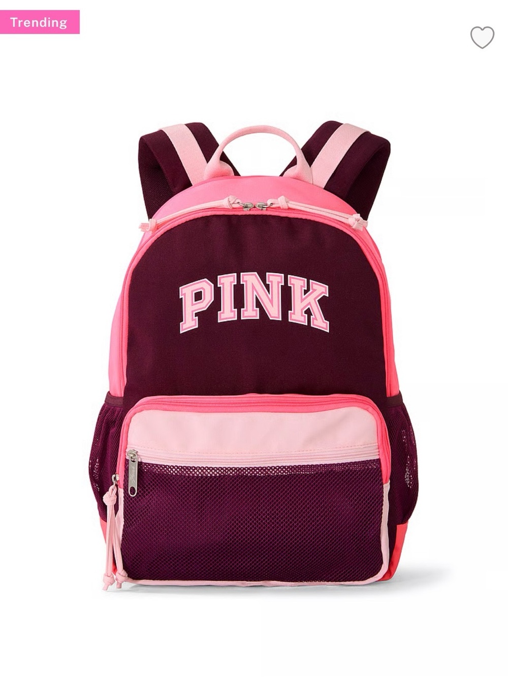 PINK Victoria's Secret Maroon and Light Pink Backpack